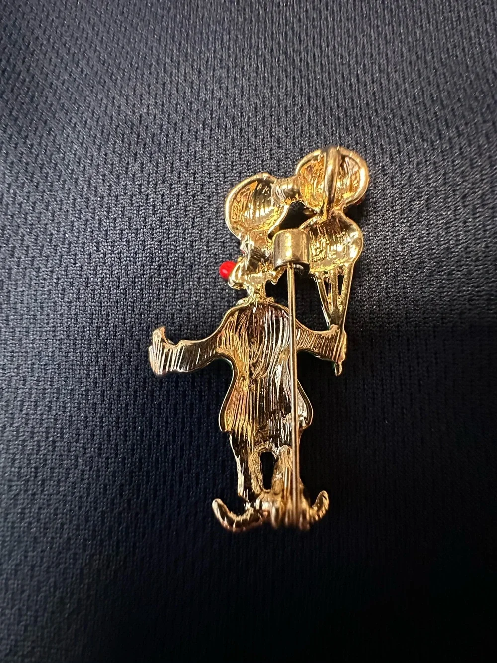 Clown Brooch with Colorful Rhinestone Balloons